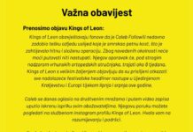 Kings of Leon otkazali nastupe ovog leta