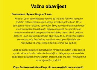 Kings of Leon otkazali nastupe ovog leta